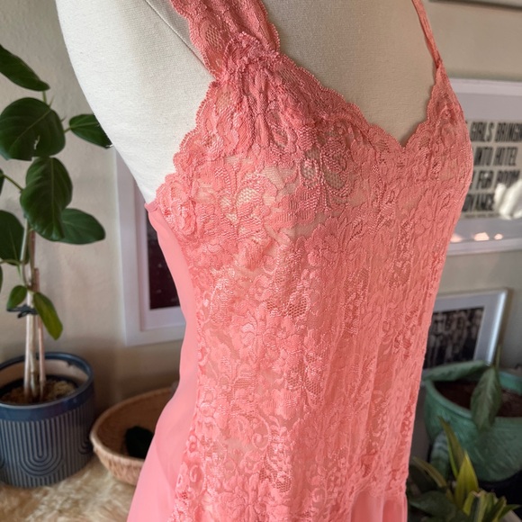 Vintage Delicates Chiffon Sheer Nightgown Negligee Gown Maxi Lace Size S… - Picture 5 of 15